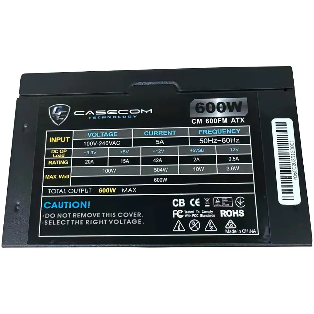 БЖ 600W Casecom, 120mm, Modular, Box - фото 4