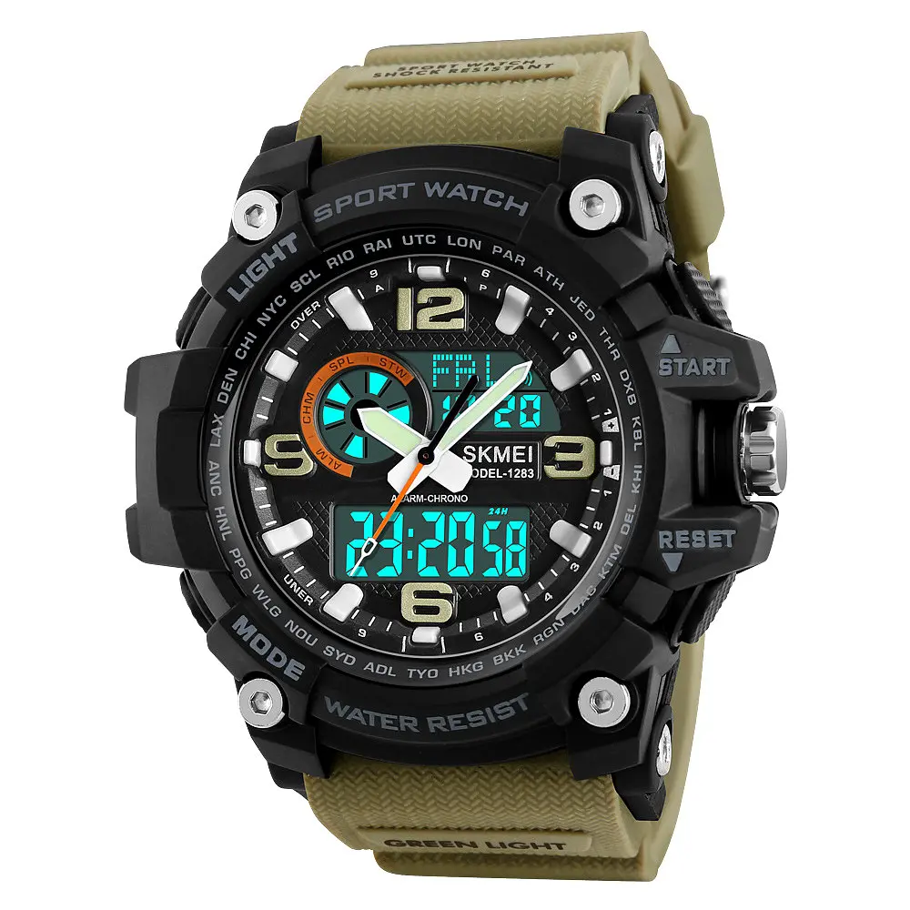 Наручний годинник чоловічий Skmei 1283 Khaki, 1283KH (12301) - фото 2