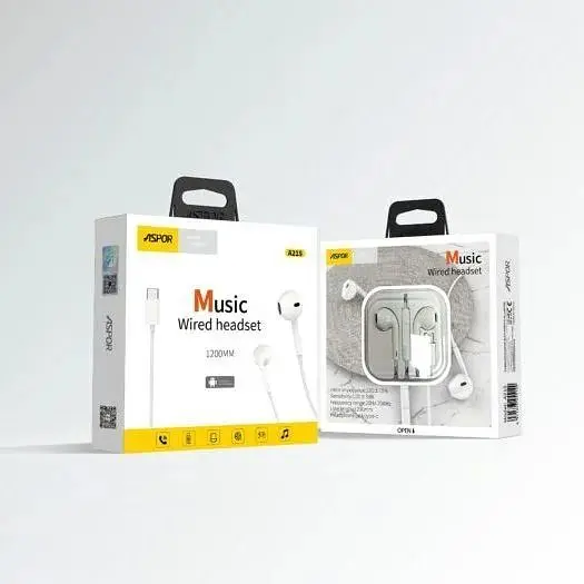 Навушники Aspor A237 EarPhone Type-C з мікрофоном білі - фото 2