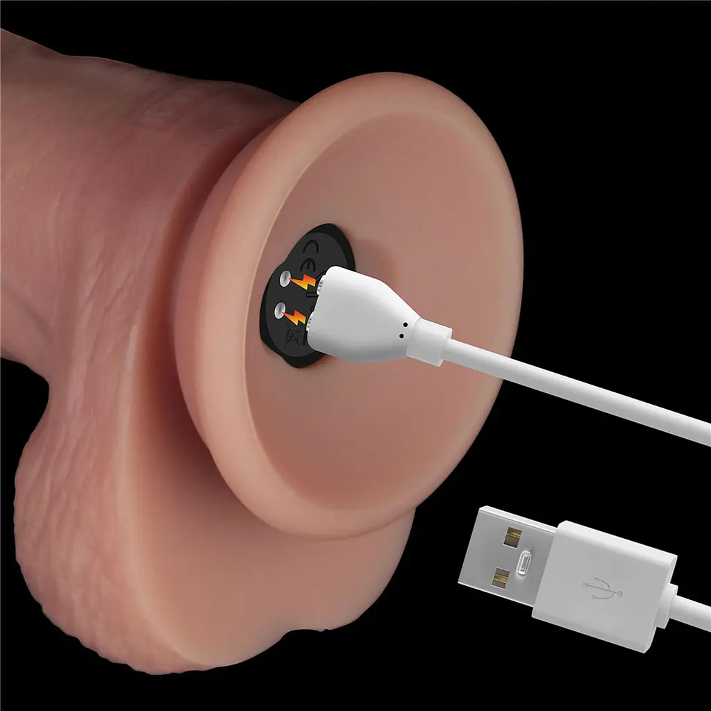 Реалістичний вібратор Vibrating Sliding Skin Pro II тілесний 25см - фото 8