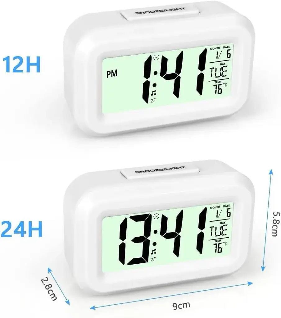 Компактний настільний цифровий годинник будильник Vicloon Digital Alarm Clock білий (SKU-121) - фото 6