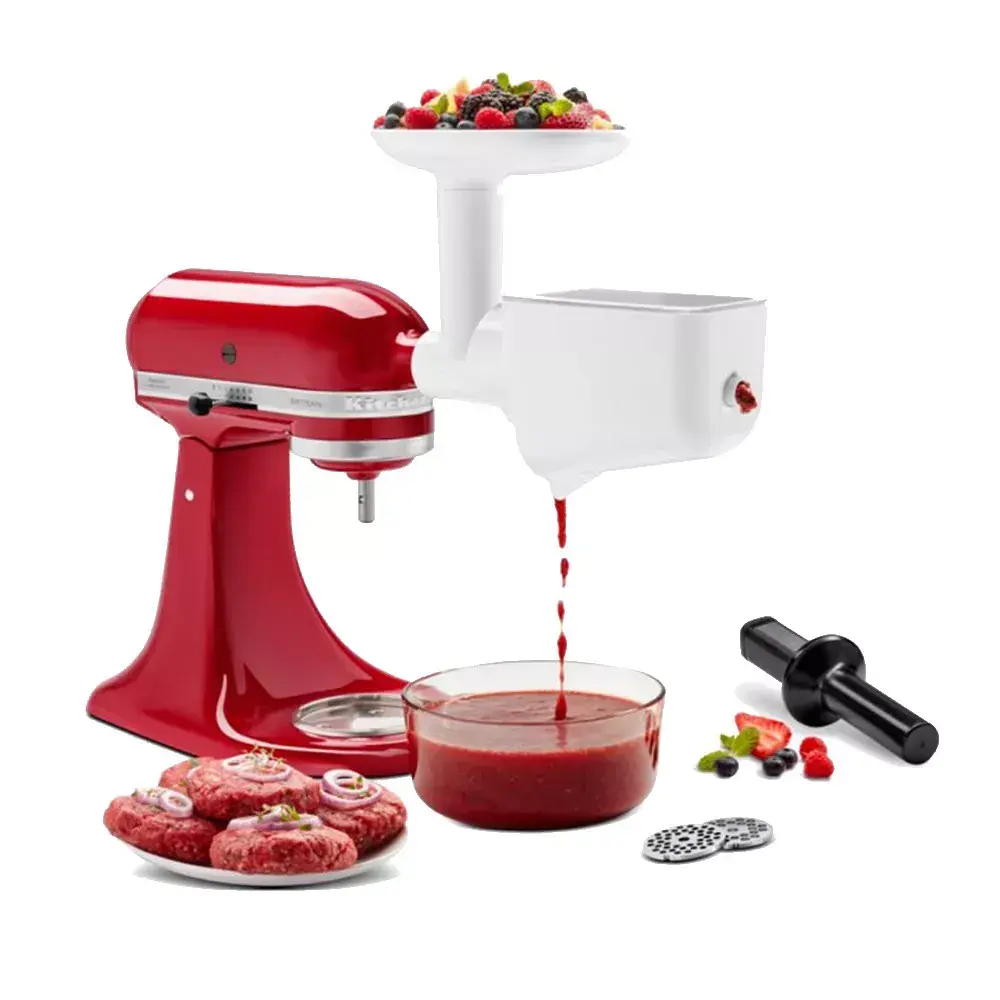 Набір з 3 насадок KitchenAid 5KSM2FPPC (5KSMFGA, 5KSMFVSP, 5KSMVSA) м'ясорубка, перетириання, овочерізка - фото 4
