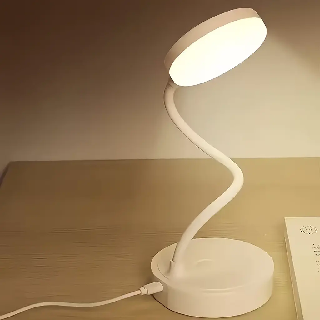 Мінімалістична настільна світлодіодна лампа з USB-живленням і сенсорним керуванням Білий 88202 - фото 4