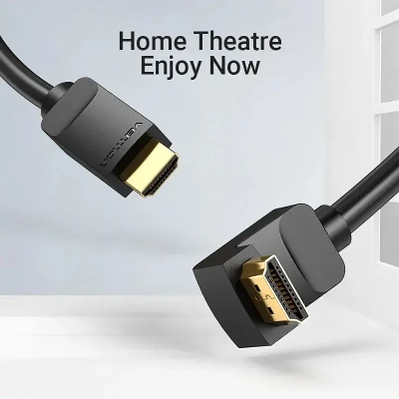 Кабель мультимедійний HDMI M to HDMI M 3.0m 4K60Hz 90° corner black Vention (AAQBI) - фото 10