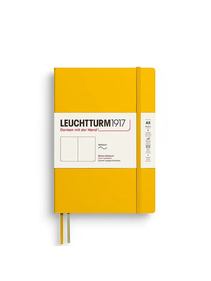Блокнот Leuchtturm1917, Середній, М'яка обкладинка, Sunflower, Чисті аркуші (373999)