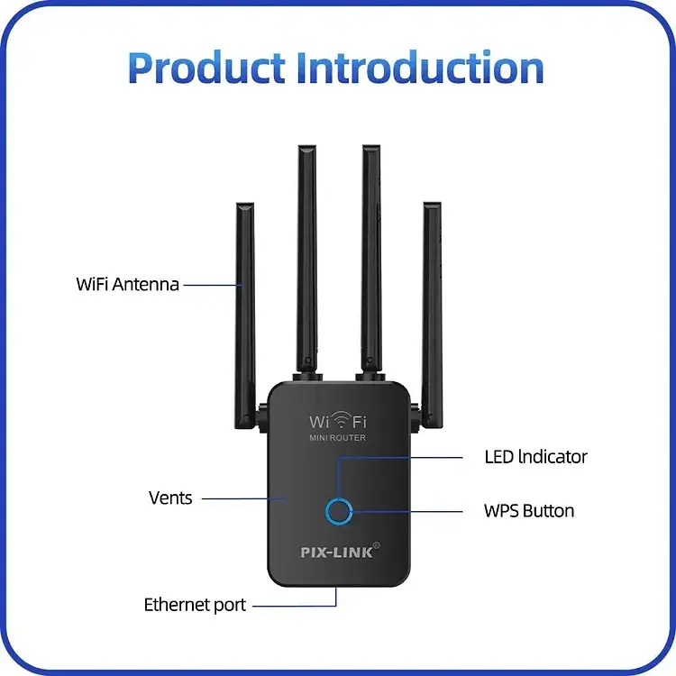 Ретранслятор Wi-Fi Pix-Link LV-WR32Q Black (16168) - фото 2