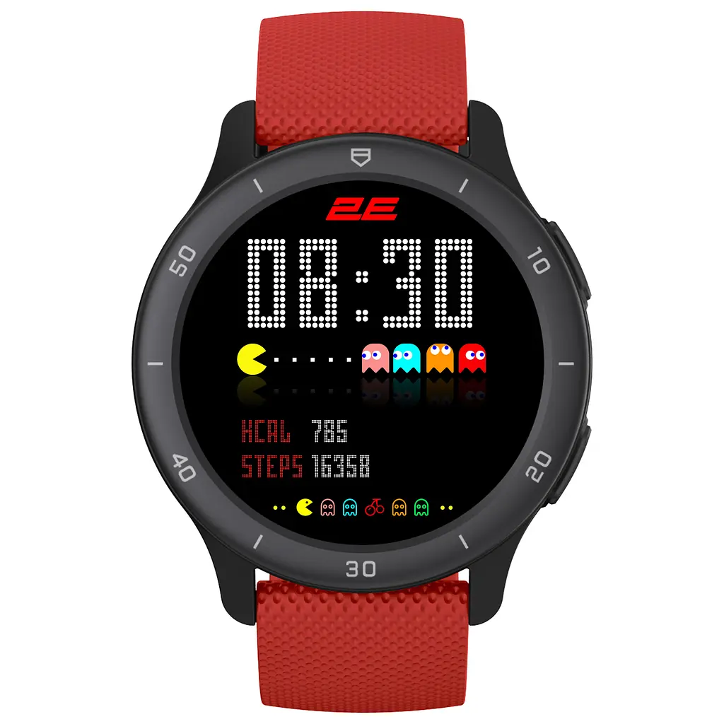 2E Смарт-часи 2E Motion GT2 47мм, 1.32", 360x360, BT 5.2, Чорно-червоний + ремінець зелений - фото 10