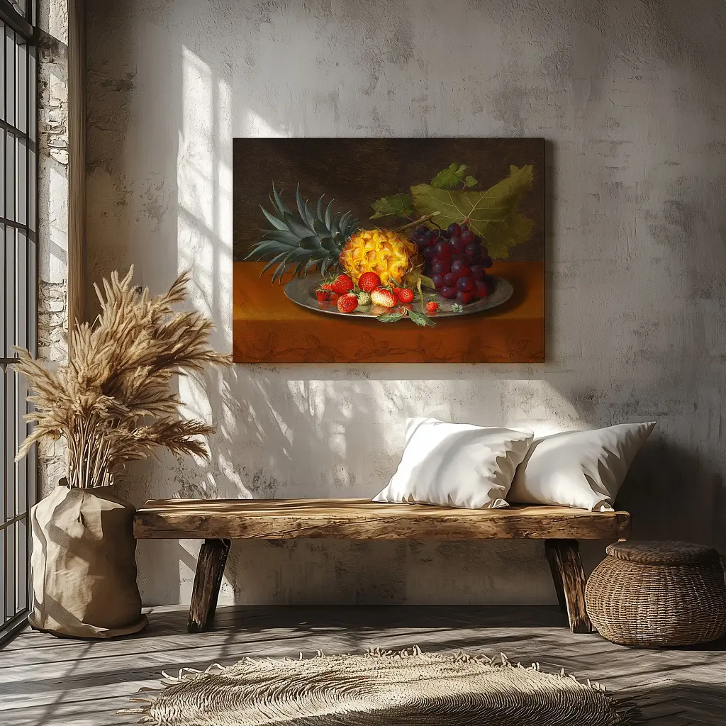 Інтер'єрна картина Фрукти на тарілці, Отто Дидрик Оттесен, Still Life, репродукція картини, натюрморт, 45×60 см (id7038) - фото 3