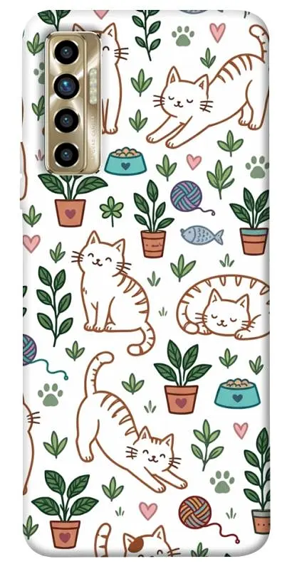 TPU чохол Demsky Cats pattern для TECNO Camon 17P