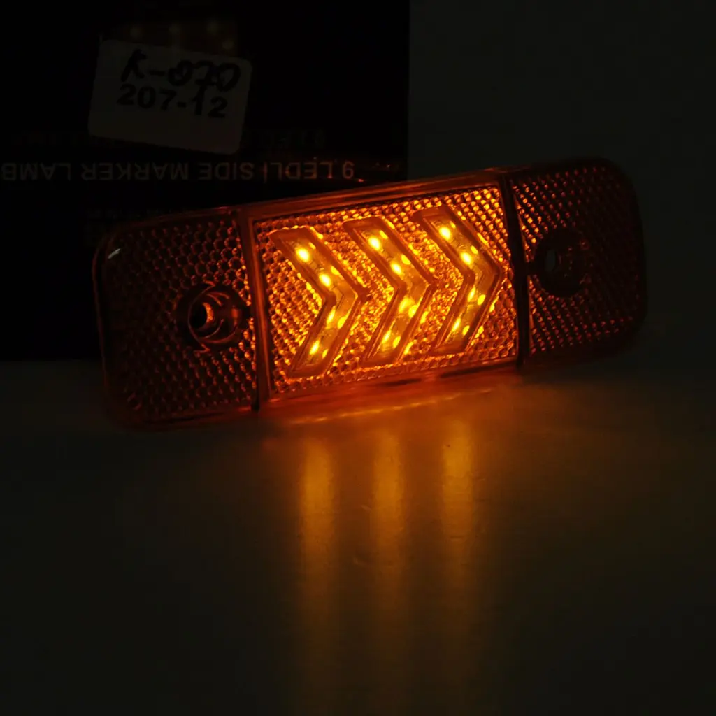 Габарит LED прямокутний 115х40 мм/12/24V/12 діодів стрілкою/Помаранчевий 1 шт. (MRT 51) - фото 2