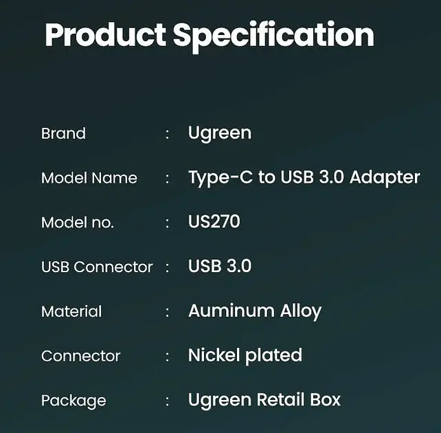 Адаптер UGREEN US270 OTG Type-C to USB 3.0 с карабином Space Gray (50283) - фото 9