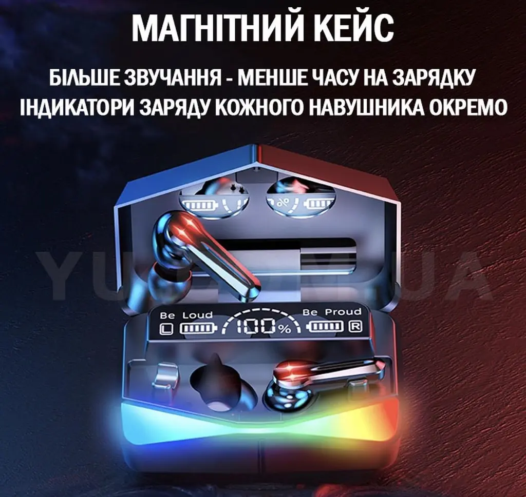 Бездротові ігрові навушники TWS M28/ Навушники із зарядним кейсом, мікрофоном і сенсорами/ Навушники геймерські - фото 4