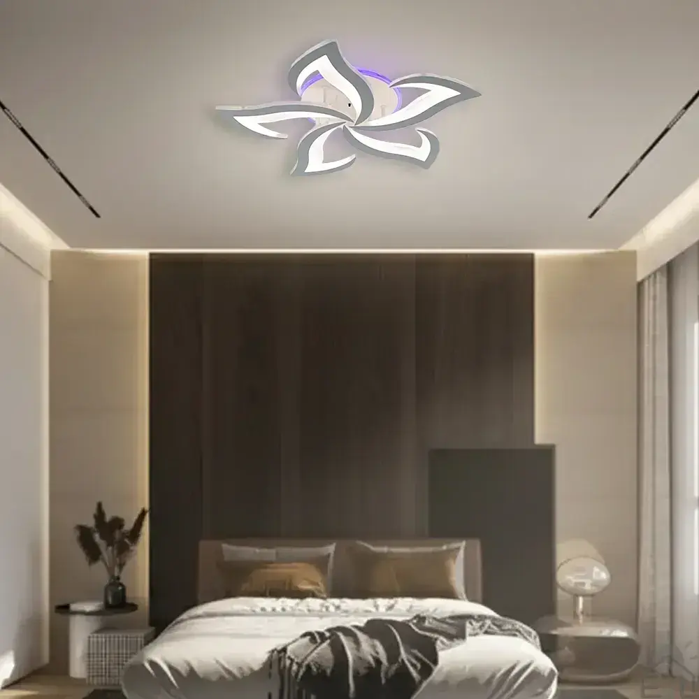 Керована світлодіодна люстра ELLA RGB 42+10 Вт 5F RC 600x95 мм Біла ESLLSE - фото 8