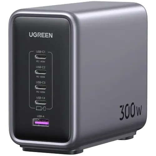 Зарядний пристрій 5xUSB 300W 5xUSB (4хUSB-C + USB-A) Nexode Desktop Fast Charger, Cable CD333 Ugreen - фото 3