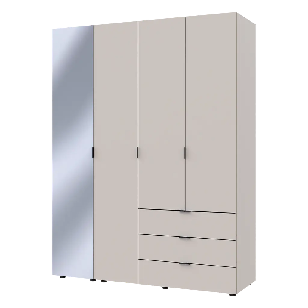 Шафа для одягу Doros Гелар Кашемір 3ДСП/Дзеркало 155х49.5х203.4 (80737657) - фото 4