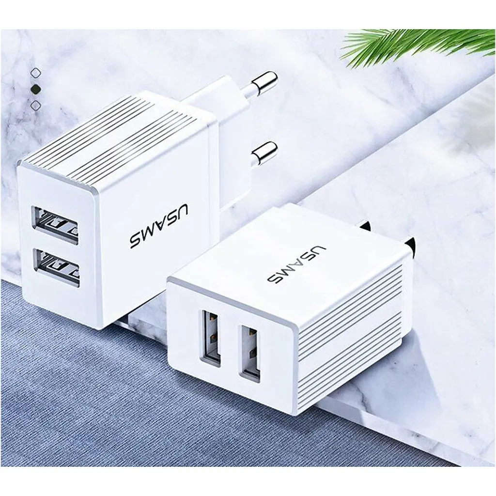 Мережевий зарядний пристрій Usams T24 double USB 2.1A White [64231] - фото 4