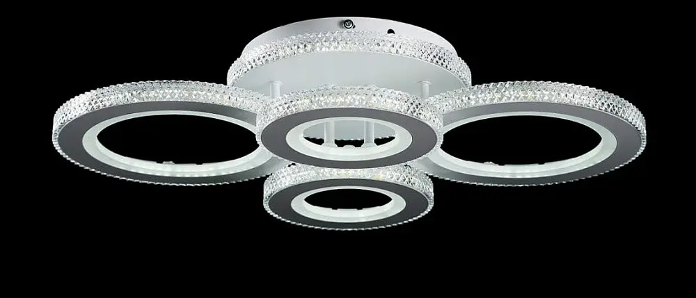 Елегантна LED-люстра для вітальні LT8012/2+2 LED (WT) - білий, 240 Вт, діаметр 59 см, від 14 до 20 м2 - фото 3