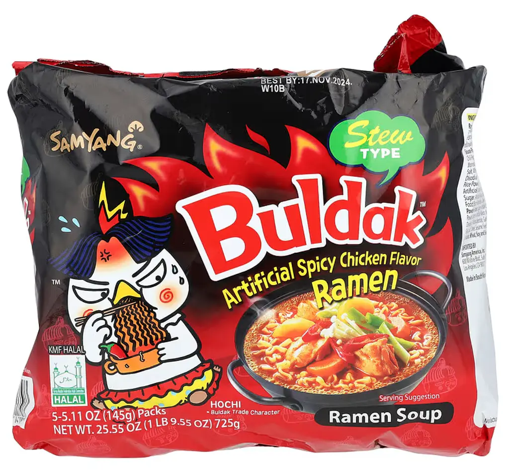 Локшина швидкого приготування Samyang Buldak Artificial Spicy Chicken Flavor Ramen 5х145г - фото 5