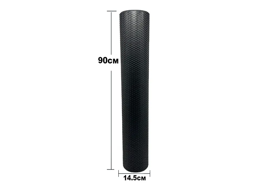 Массажный ролик EasyFit Foam Roller 90 см Черный (EF-2034-BK) - фото 3
