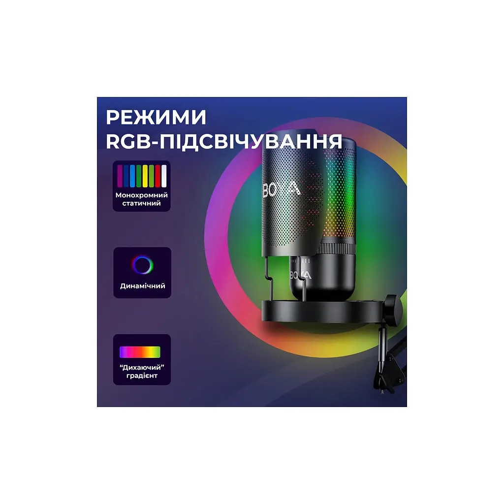 Микрофон Boya K3-02 RGB Type-C/3,5 мм Black (BOYA K3-02) - фото 9