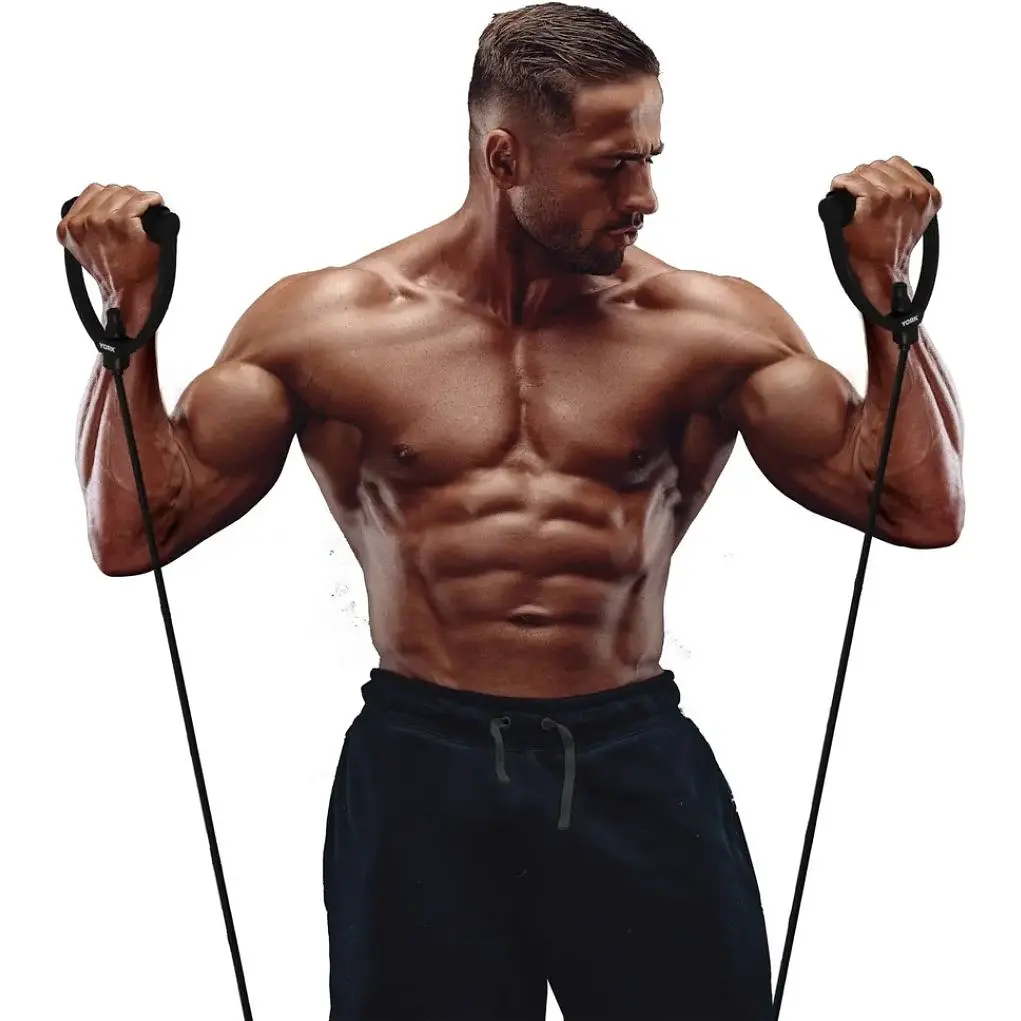 Еспандер трубчастий з ручками York Fitness 17-20кг, чорний - фото 4