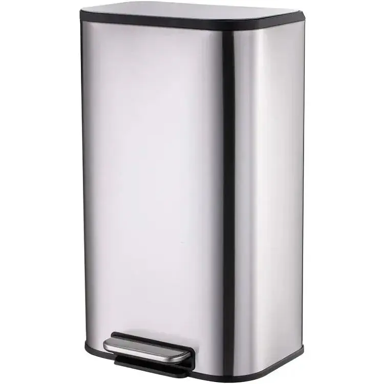 Відро для сміття з плавним закриттям прямокутне Mixxus Cubic-TC0112 SS Color 12л нержавіюча сталь MI7089, Нержавіюча сталь
