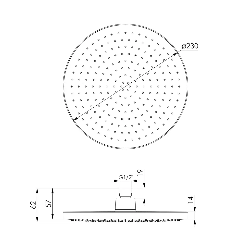 Верхний душ Imprese LSR d230 мм, ABS хром f02600101AI, Хром - фото 2