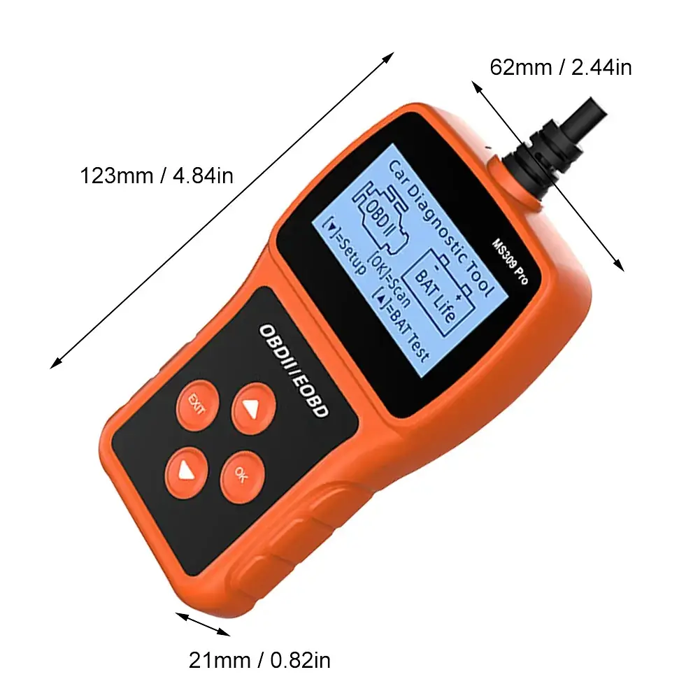 Сканер MS309PRO OBD2, діагностичний інструмент, тестер акумулятора, зчитувач кодів несправностей - фото 3