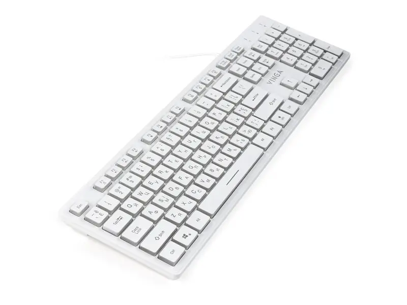 Клавіатура Vinga KB410 White - фото 3