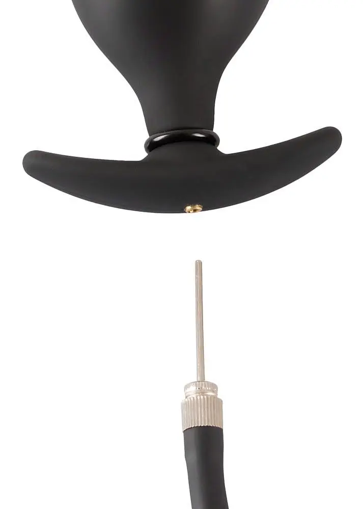 Анальна пробка Inflatable Plug 8 см (чорний) - фото 9