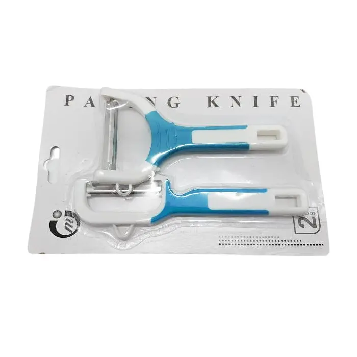 Набір ножів-економок для чищення овочів 2 шт. у наборі Блакитний 84664 - фото 2