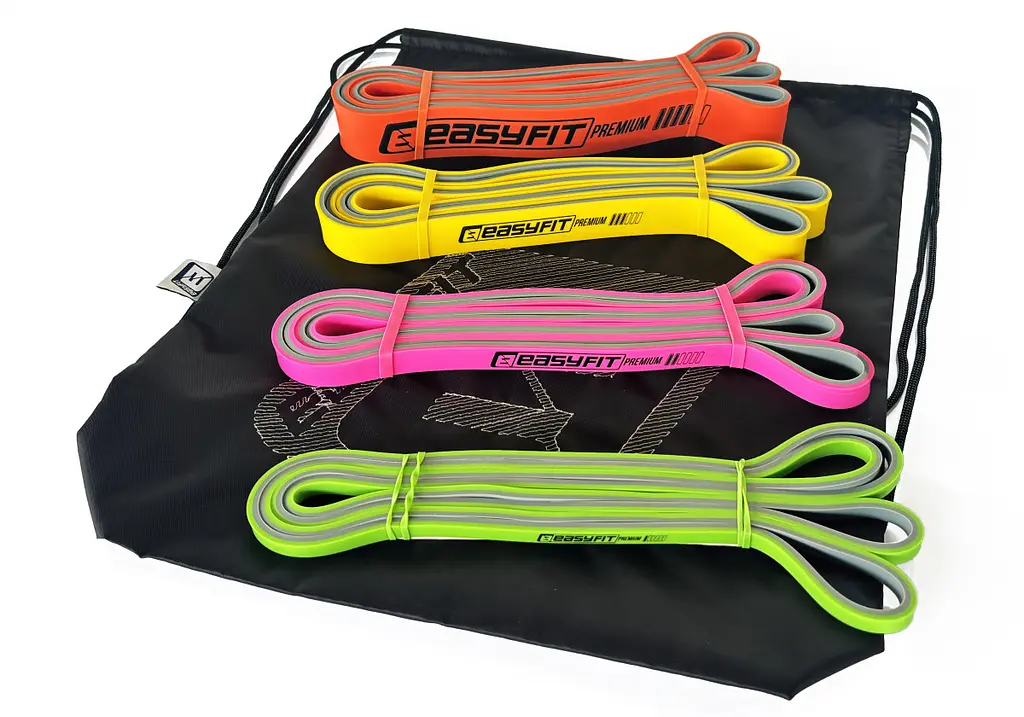 Набір двошарових гумок для підтягування EasyFit Premium 2-45 кг (4 шт) (EF-2454s)