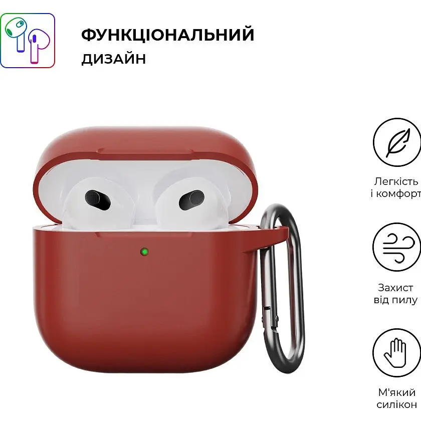 Чохол ArmorStandart Hang Case для Apple AirPods 4 Scarlet (ARM81294) [118663] - фото 3