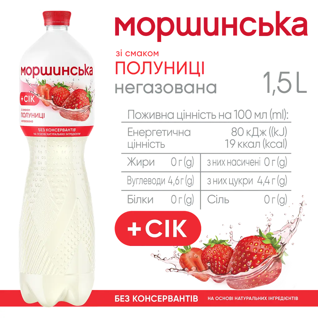 Напиток Моршинская со вкусом клубники негазированный 1.5 л - фото 5