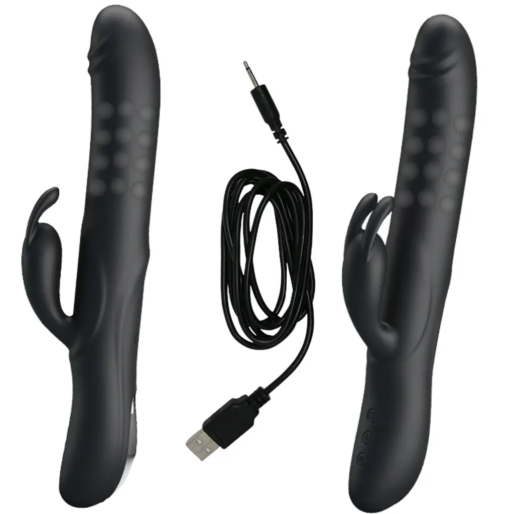 Вибратор-кролик Pretty Love Colin 25 см чёрный - фото 4