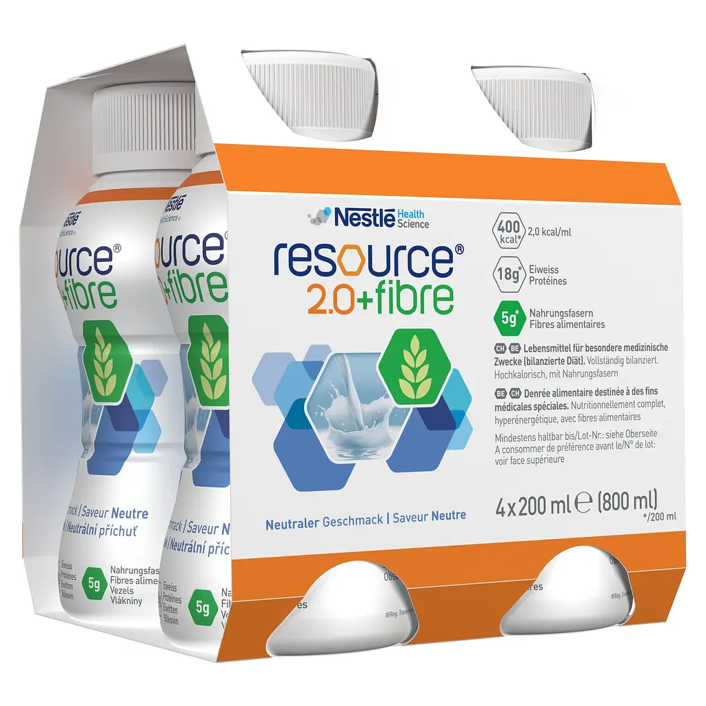Набір ентеральне харчування Nestle Health Science Resource 2.0+Fibre із нейтральним смаком 4 шт. х 200 мл - фото 2