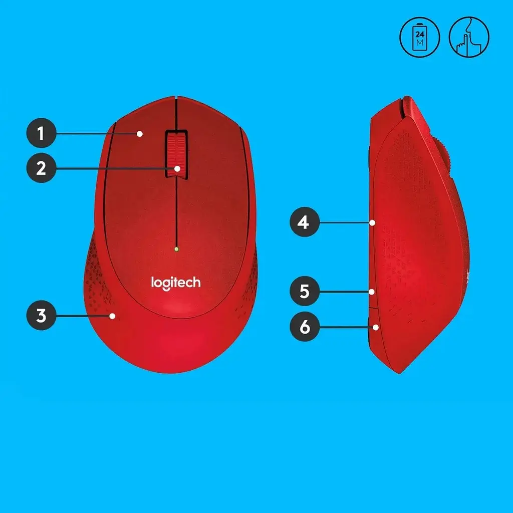 Бездротова миша Logitech M330 Silent Plus (910-004911) червона - фото 5