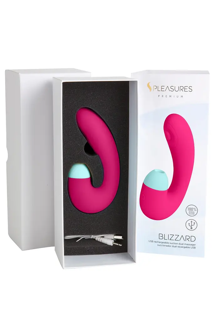 Вакуумный стимулятор клитора с вибрацией Pleasures Premium Blizzard (розовый) - фото 4