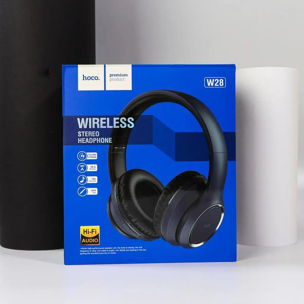 Блютуз Стерео Гарнитура Hoco W28 наушники беспроводные синие - фото 3