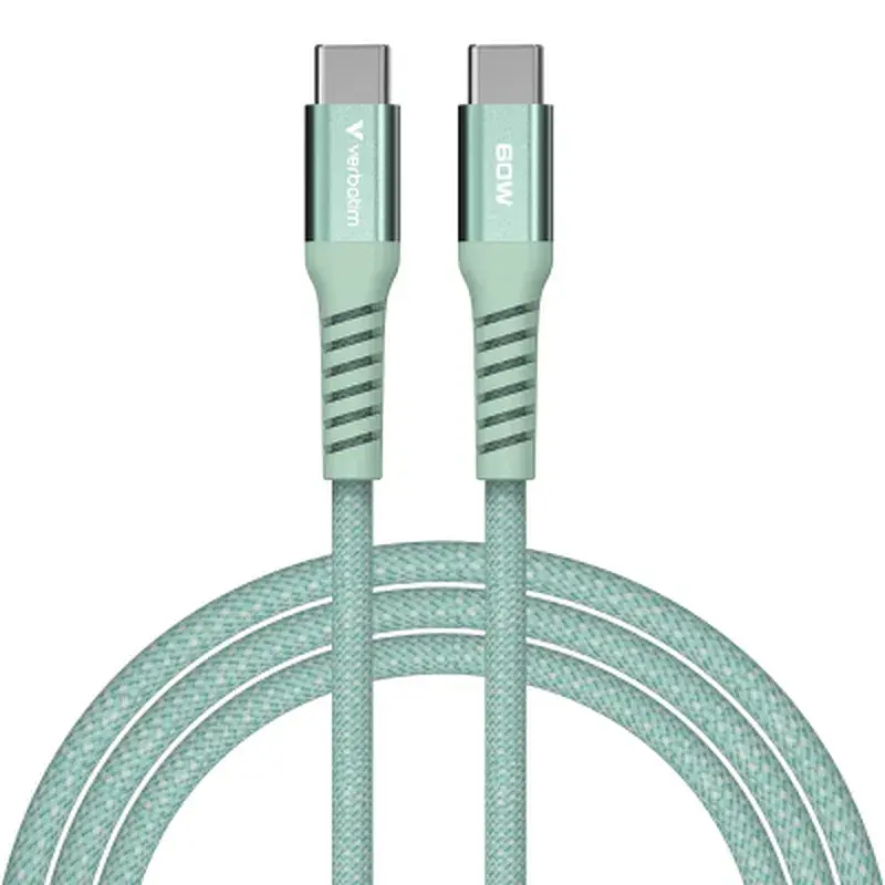 Дата кабель USB-C to USB-C 1.2m Magnetic 60W green Verbatim (31864) - фото 2