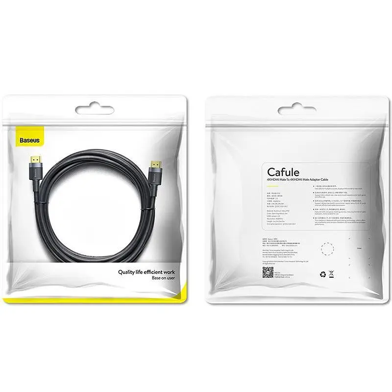 Кабель Baseus Cafule HDMI - HDMI 3m CADKLF-G01 Black - фото 3