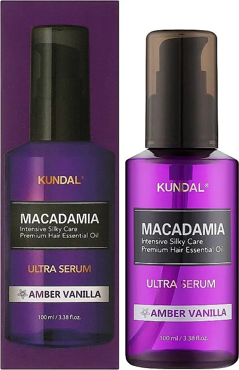Сиворотка для волосся зволожуюча "Амбра Ваніль" 100 мл Kundal Macadamia Ultra Hair Serum Amber Vanilla - фото 2