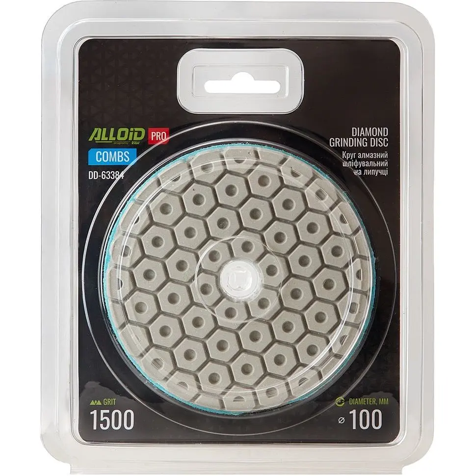 Круг алмазный Alloid Building Tools Combs шлифовальный на липучке 100 мм зерно 1500 (DD-63384) - фото 4