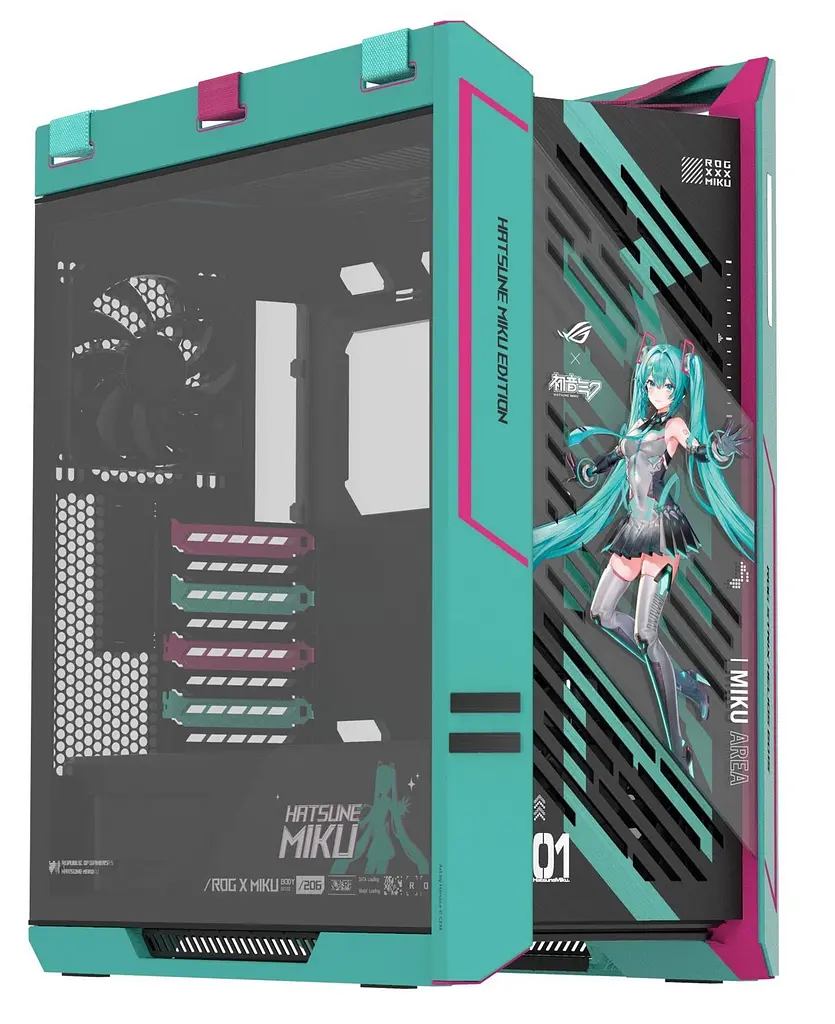 Корпус Asus ROG Strix Helios II GX601S Hatsune Miku Edition Tempered Glass без БЖ (90DC00W0-B39010) Green