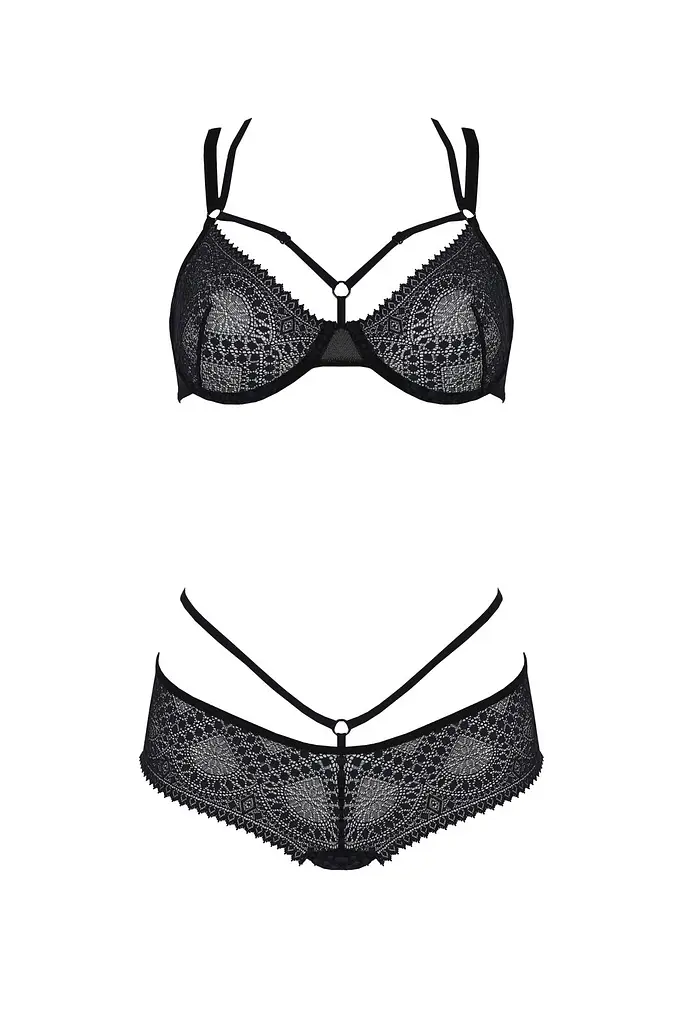 Комплект Passion DROSERA BIKINI black, L/XL, бюстгальтер і трусики-кюлоти - фото 3
