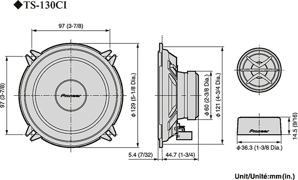Компонентная автоакустика Pioneer TS-130Ci [55440] - фото 5