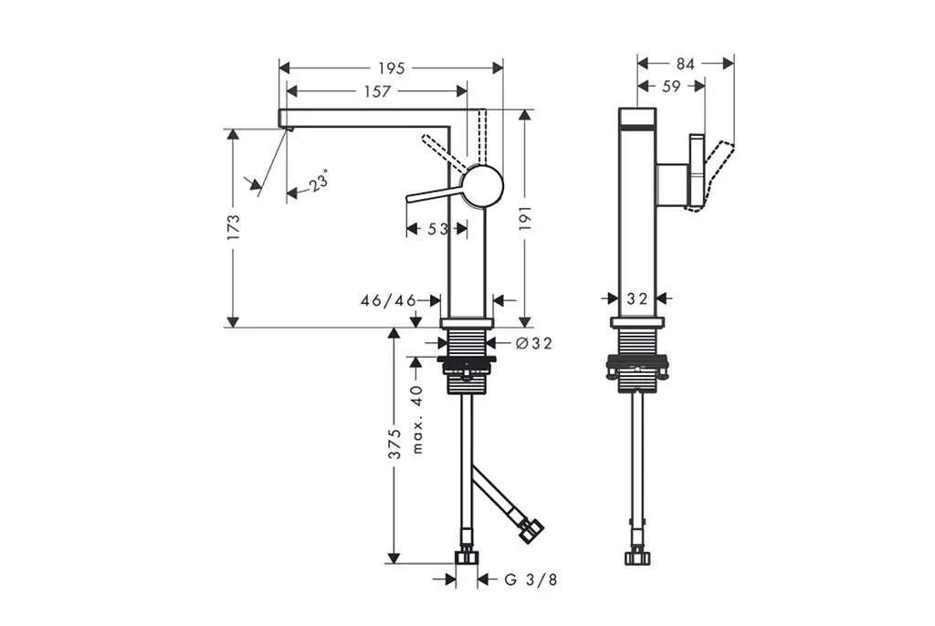 Змішувач для умивальника Hansgrohe Tecturis E CoolStart EcoSmart+ без донного клапана matt black 73041670 - фото 3