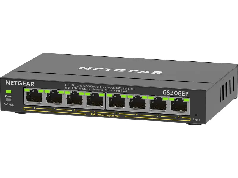Комутатор NETGEAR GS308EP некерований (GS308EP-100PES)