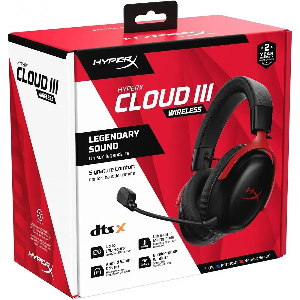 Навушники з мікрофоном HyperX Cloud III Wireless Black/Red (77Z46AA) - фото 10
