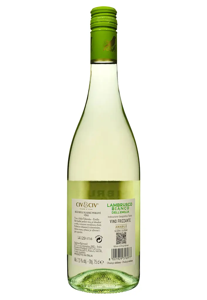 Вино напівігристе Civ&Civ Lambrusco dell'emilia Bianco Amabile напівсолодке біле 0.75 л - фото 2